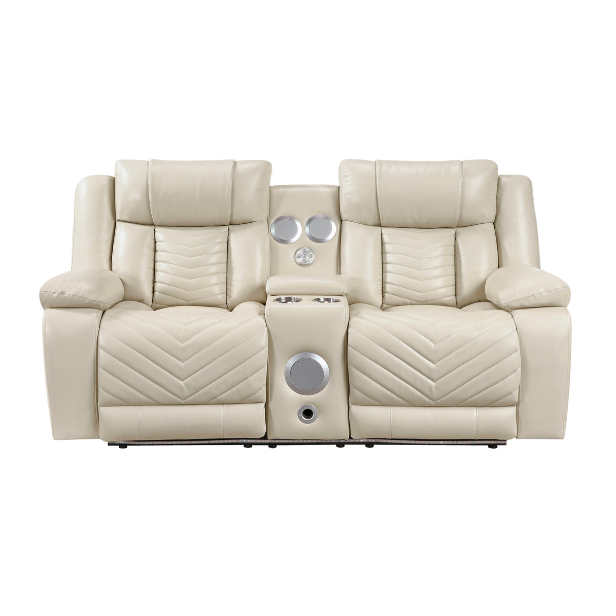 Huron Beige Power Double Reclining Sofa from Homelegance - Luna Furniture