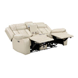 Huron Beige Power Double Reclining Sofa from Homelegance - Luna Furniture