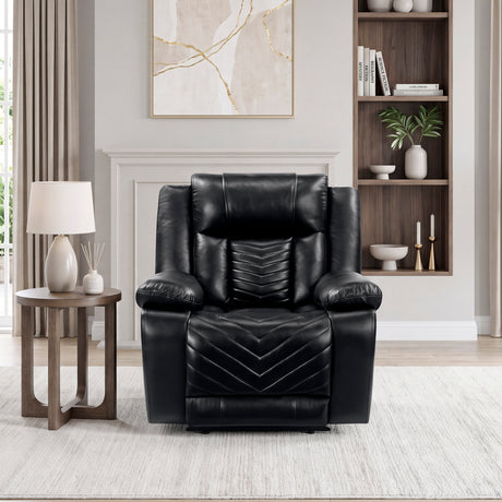 Huron Black Power Reclining Chair from Homelegance - Luna Furniture