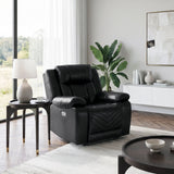 Huron Black Power Reclining Chair from Homelegance - Luna Furniture