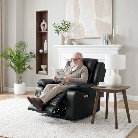 Huron Black Power Reclining Chair from Homelegance - Luna Furniture
