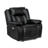 Huron Black Power Reclining Chair from Homelegance - Luna Furniture