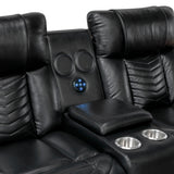 Huron Black Power Double Reclining Sofa from Homelegance - Luna Furniture