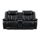 Huron Black Power Double Reclining Sofa from Homelegance - Luna Furniture