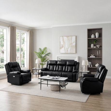 Huron Black Power Reclining Chair from Homelegance - Luna Furniture