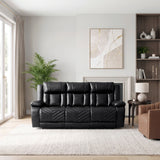 Huron Black Power Double Reclining Sofa from Homelegance - Luna Furniture