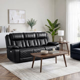Huron Black Power Double Reclining Sofa from Homelegance - Luna Furniture