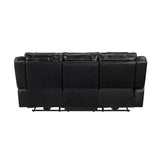 Huron Black Power Double Reclining Loveseat with Center Console from Homelegance - Luna Furniture