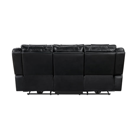 Huron Black Power Double Reclining Loveseat with Center Console from Homelegance - Luna Furniture