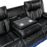 Huron Black Power Double Reclining Loveseat with Center Console from Homelegance - Luna Furniture