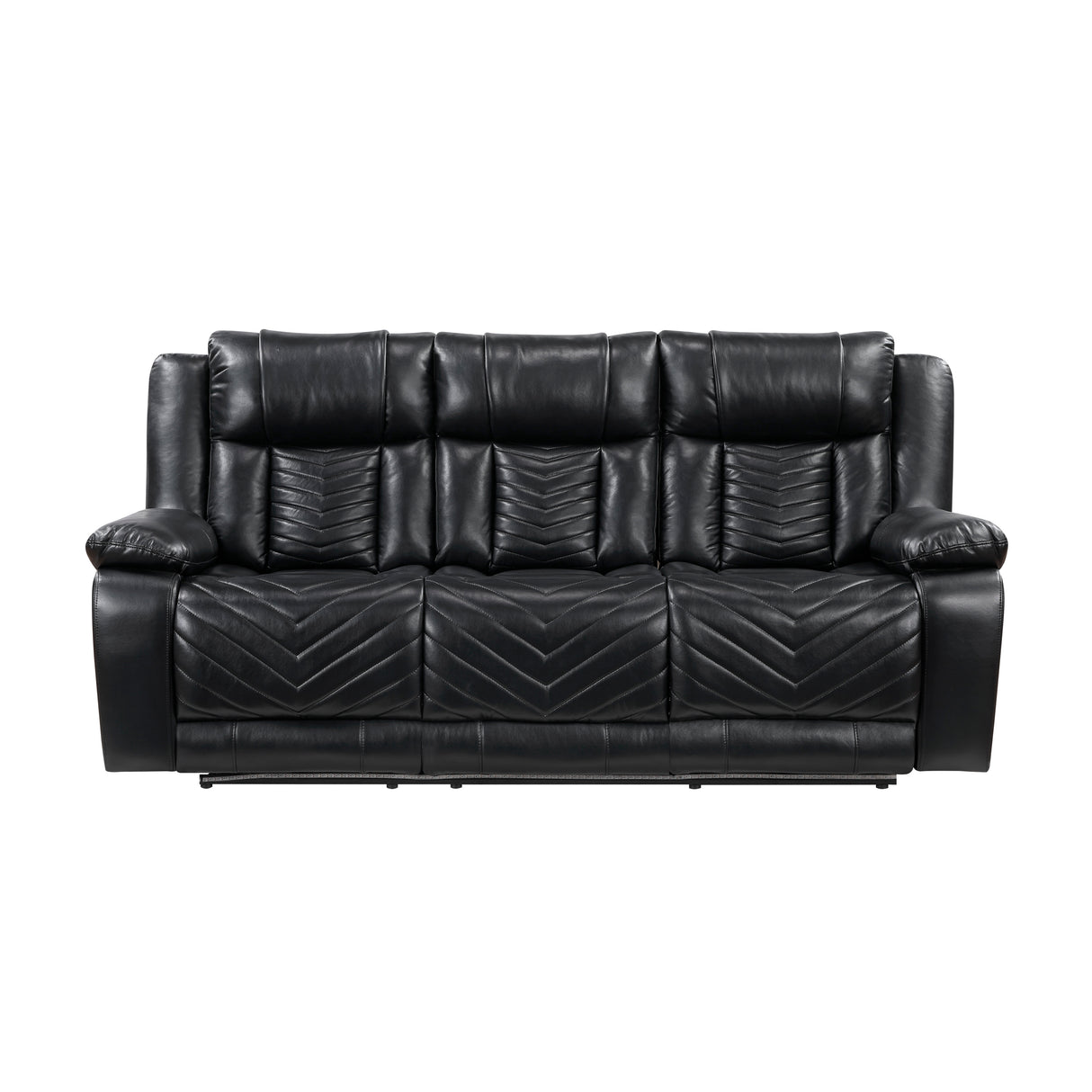 Huron Black Power Double Reclining Loveseat with Center Console from Homelegance - Luna Furniture