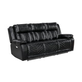 Huron Black Power Double Reclining Loveseat with Center Console from Homelegance - Luna Furniture