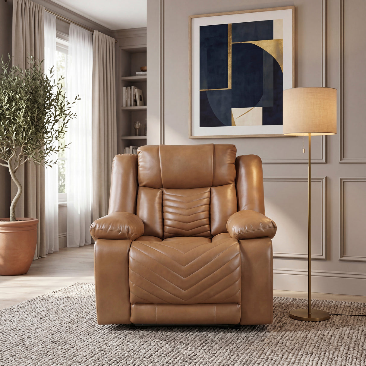 Huron Brown Power Reclining Chair with LED and Charging Ports from Homelegance - Luna Furniture