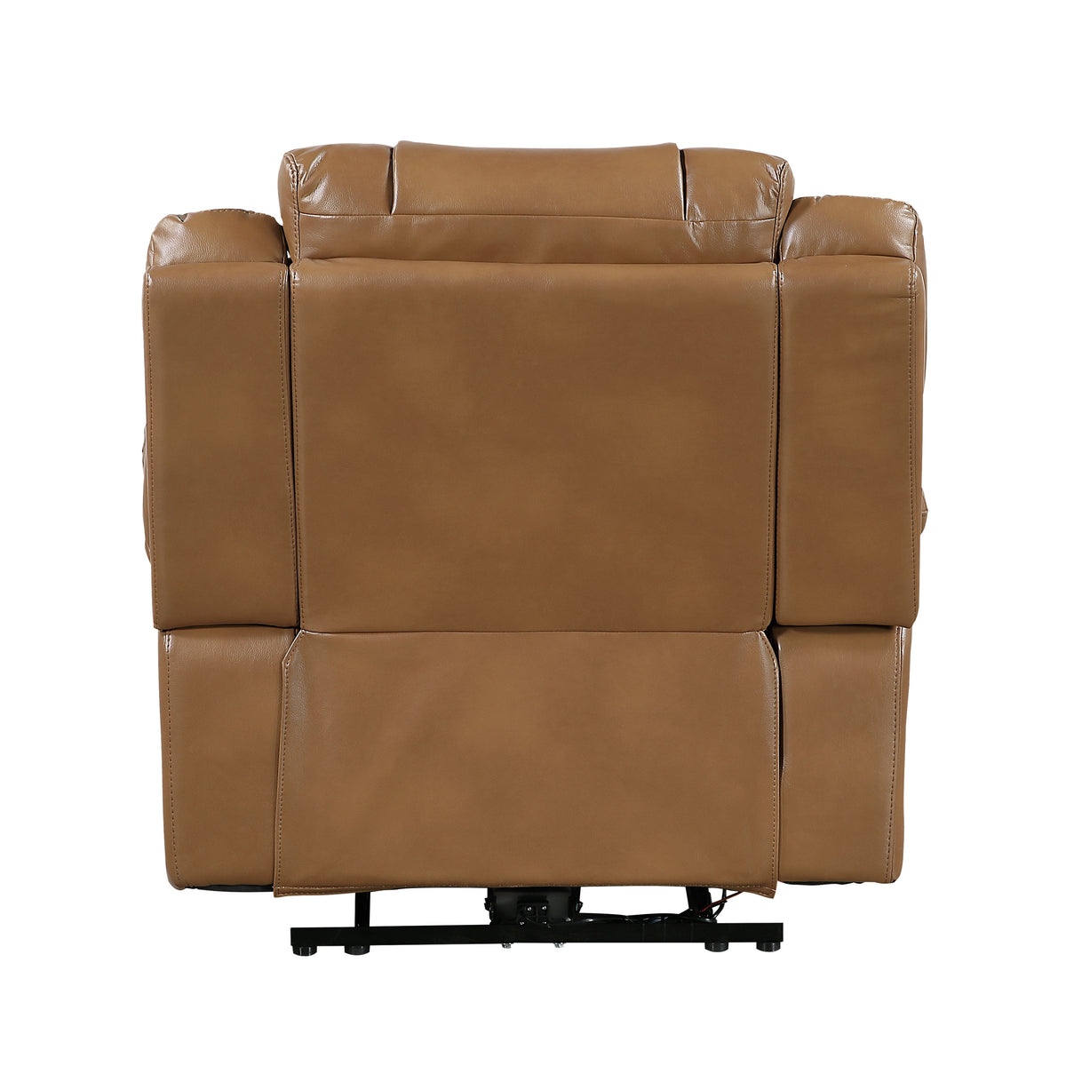 Huron Brown Power Double Reclining Loveseat with Center Console, Wireless Speakers, LED and Charging Ports