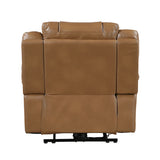 Huron Brown Power Double Reclining Loveseat with Center Console, Wireless Speakers, LED and Charging Ports