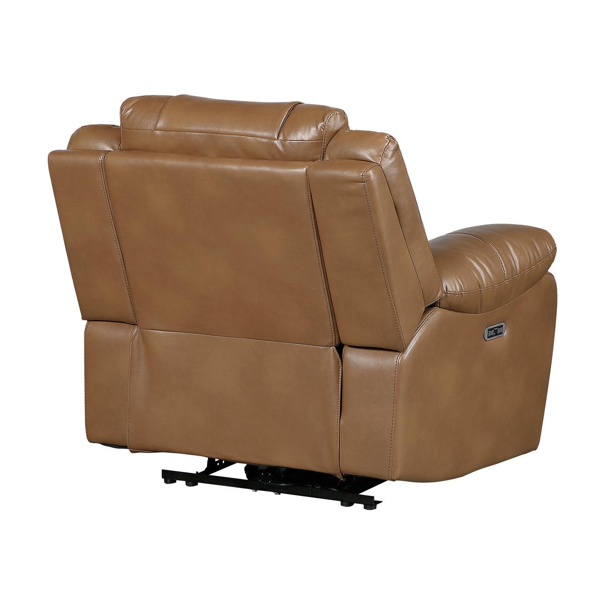Huron Brown Power Double Reclining Loveseat with Center Console, Wireless Speakers, LED and Charging Ports