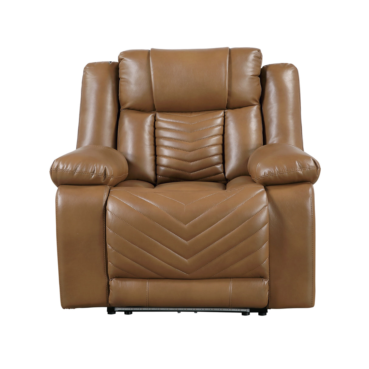 Huron Brown Power Double Reclining Loveseat with Center Console, Wireless Speakers, LED and Charging Ports