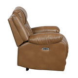 Huron Brown Power Double Reclining Loveseat with Center Console, Wireless Speakers, LED and Charging Ports