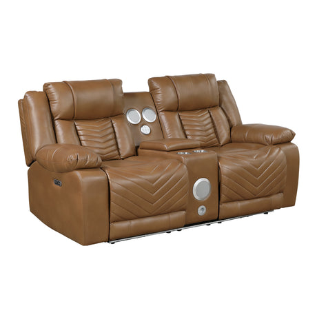 Huron Brown Power Reclining Living Room Set from Homelegance - Luna Furniture