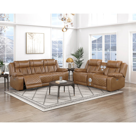 Huron Brown 2-Piece Power Reclining Living Room Set from Homelegance - Luna Furniture