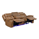 Huron Brown Power Reclining Living Room Set from Homelegance - Luna Furniture