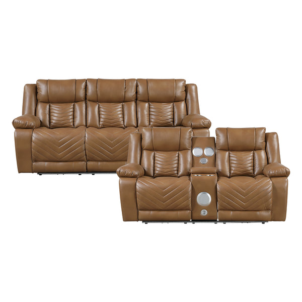 Huron Brown 2-Piece Power Reclining Living Room Set