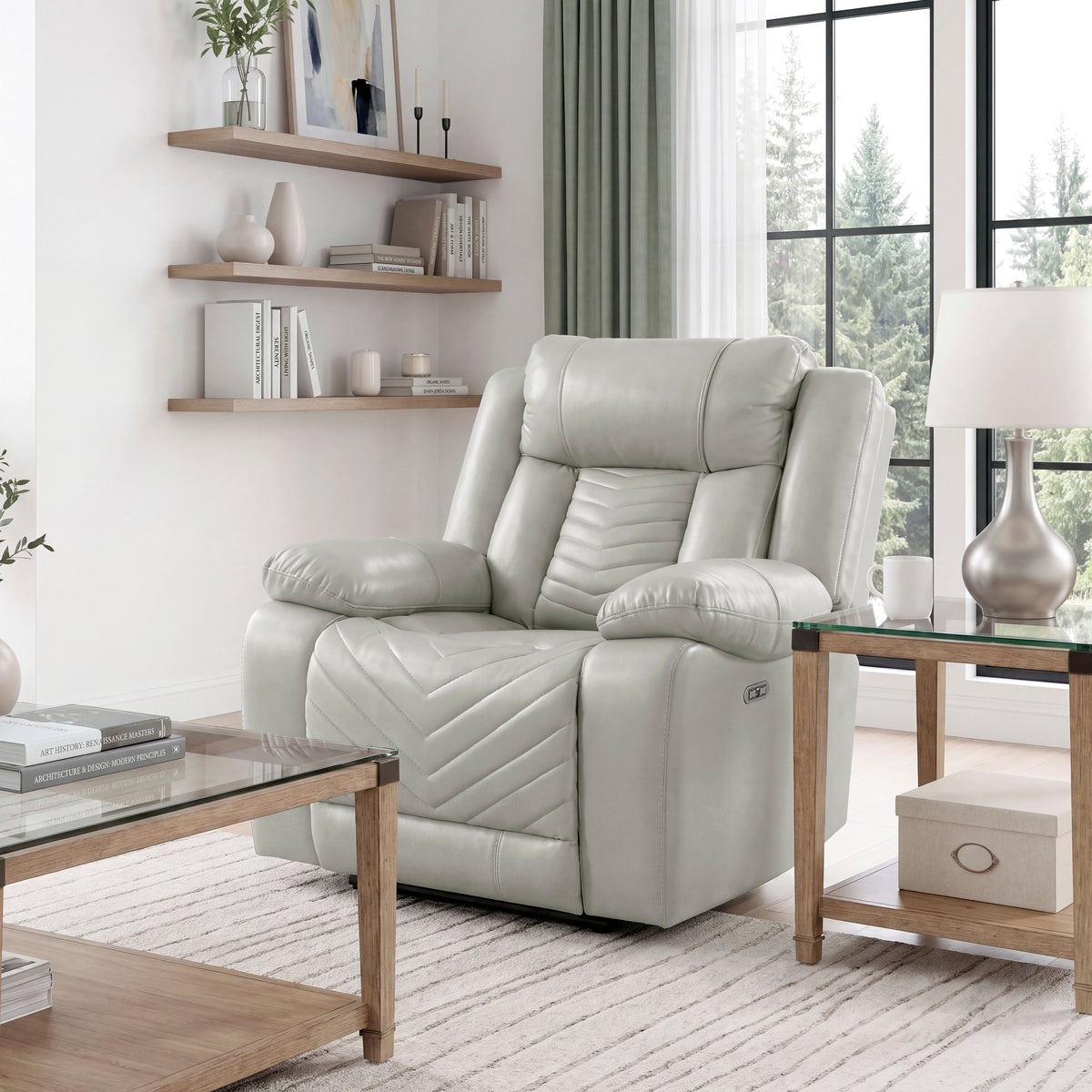 Huron Gray Power Reclining Chair from Homelegance - Luna Furniture
