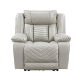 Huron Brown Power Double Reclining Sofa with Center Drop-Down Cup Holders, Wireless Charger, LED and Charging Ports from Homelegance - Luna Furniture