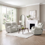 Huron Gray Power Double Reclining Loveseat with Center Console from Homelegance - Luna Furniture