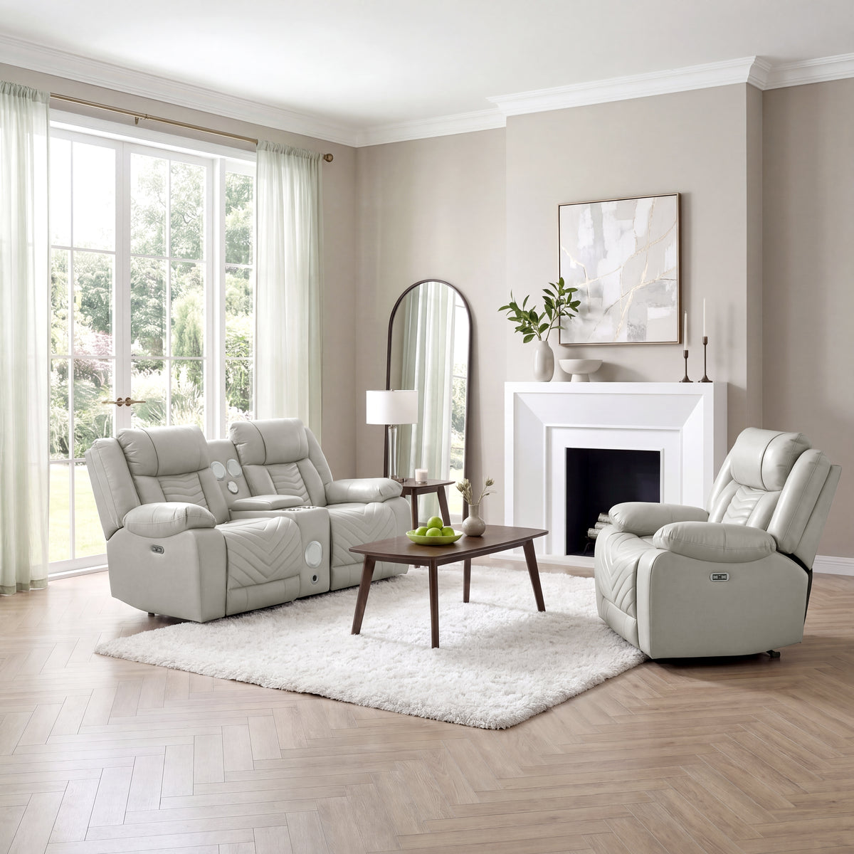 Huron Gray Power Reclining Chair from Homelegance - Luna Furniture