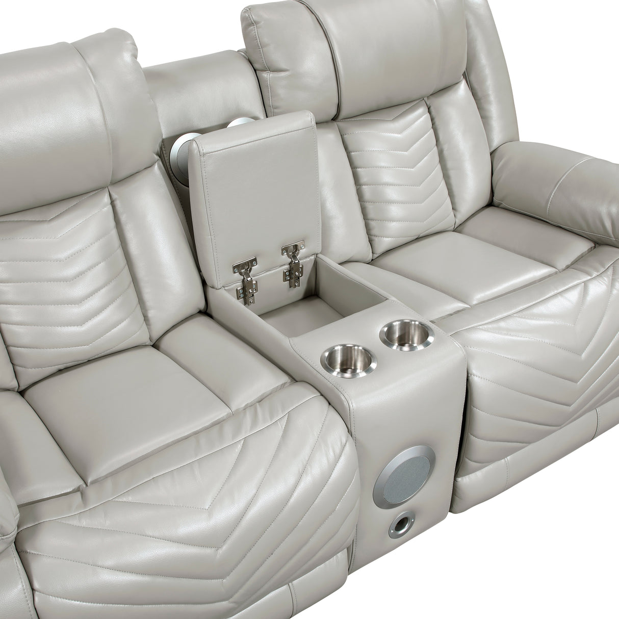 Huron Gray Power Double Reclining Sofa from Homelegance - Luna Furniture