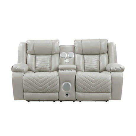 Huron Black Power Double Reclining Sofa from Homelegance - Luna Furniture