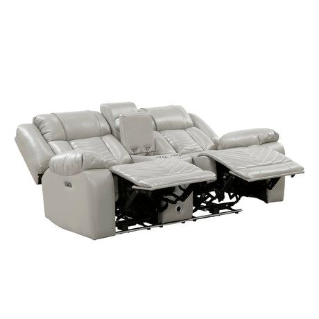 Huron Black Power Double Reclining Sofa from Homelegance - Luna Furniture