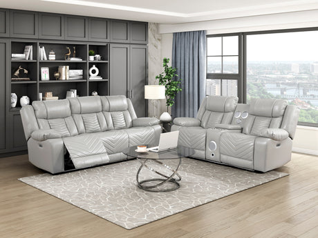 Huron Black Power Double Reclining Sofa from Homelegance - Luna Furniture