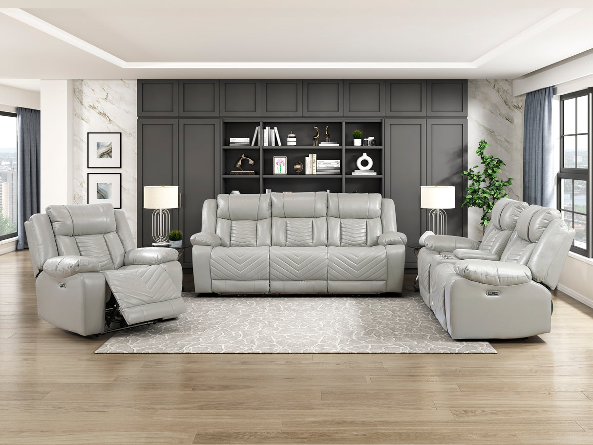 Huron Black Power Double Reclining Sofa from Homelegance - Luna Furniture
