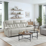 Huron Gray Power Double Reclining Sofa from Homelegance - Luna Furniture