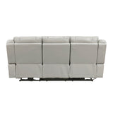 Huron Brown Power Double Reclining Sofa with Center Drop-Down Cup Holders, Wireless Charger, LED and Charging Ports from Homelegance - Luna Furniture