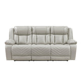 Huron Brown Power Double Reclining Sofa with Center Drop-Down Cup Holders, Wireless Charger, LED and Charging Ports from Homelegance - Luna Furniture