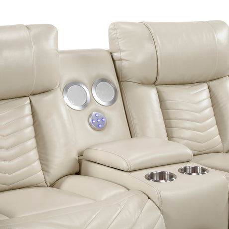 8457BEG*2PW 2pc Set: Sofa, Love (Power) from Homelegance - Luna Furniture