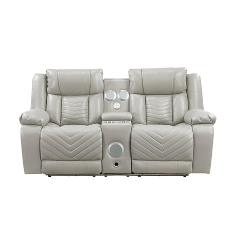 8457GRY*2PW 2pc Set: Sofa, Love (Power) from Homelegance - Luna Furniture