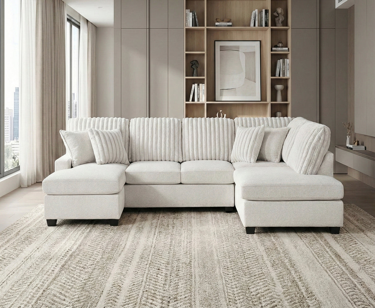 Lawson Taupe 2-Piece Sectional with Chaise from Homelegance - Luna Furniture