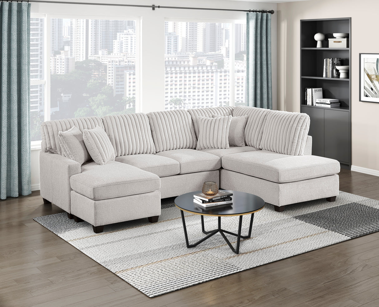 Lawson Taupe 2-Piece Sectional with Chaise from Homelegance - Luna Furniture