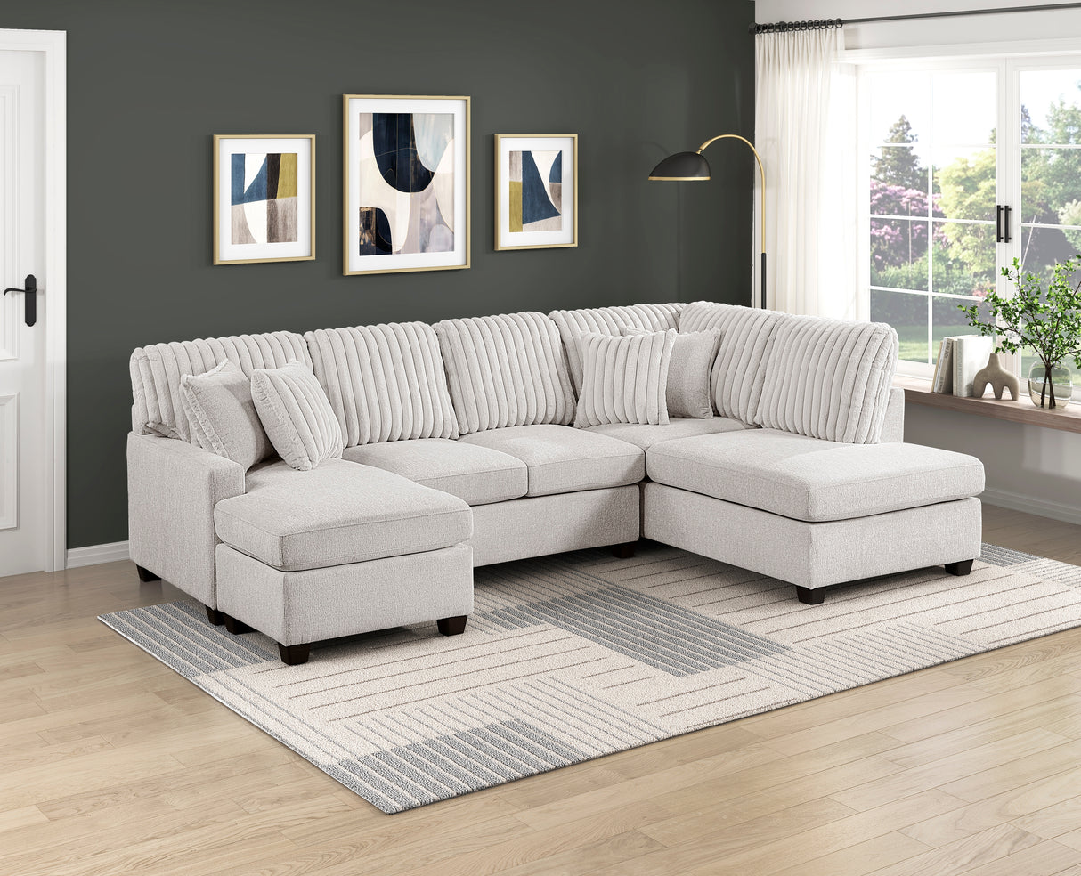 Lawson Taupe 2-Piece Sectional with Chaise from Homelegance - Luna Furniture