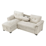 Elara Beige 2-Piece Reversible LAF Sectional with Hidden Storage and Pull-out Bed from Homelegance - Luna Furniture