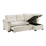 Elara Beige 2-Piece Reversible LAF Sectional with Hidden Storage and Pull-out Bed from Homelegance - Luna Furniture