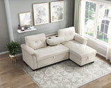 Elara Beige 2-Piece Reversible RAF Sectional with Hidden Storage and Pull-out Bed from Homelegance - Luna Furniture