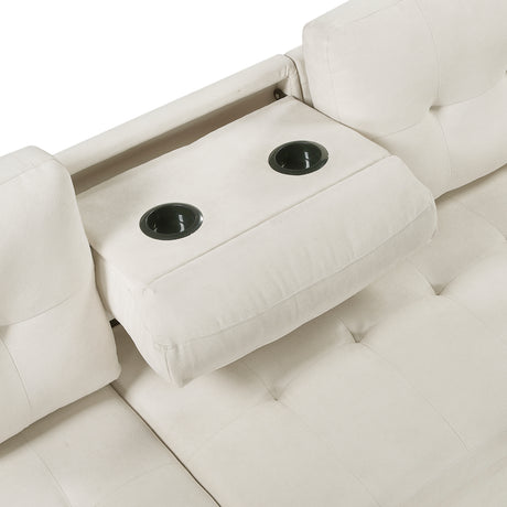 Elara Beige 2-Piece Reversible RAF Sectional with Hidden Storage and Pull-out Bed from Homelegance - Luna Furniture