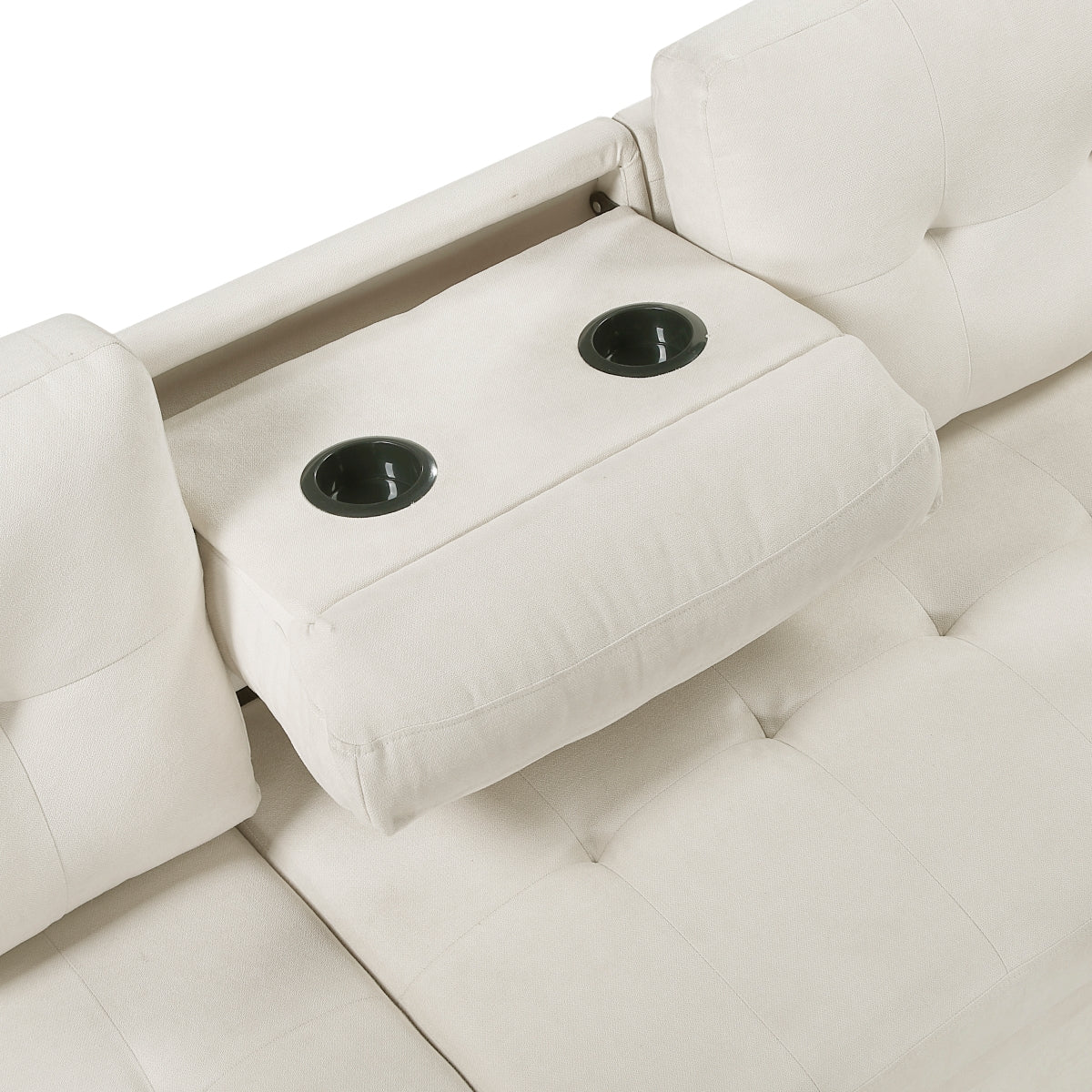 Elara Beige 2-Piece Reversible LAF Sectional with Hidden Storage and Pull-out Bed from Homelegance - Luna Furniture