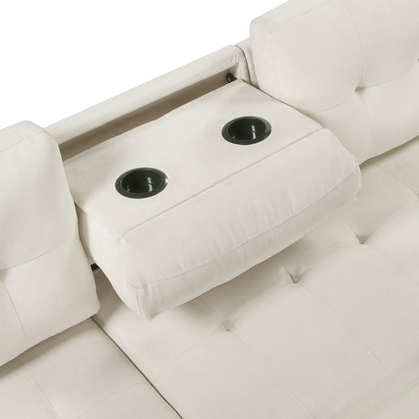 Elara Beige 2-Piece Reversible LAF Sectional with Hidden Storage and Pull-out Bed from Homelegance - Luna Furniture