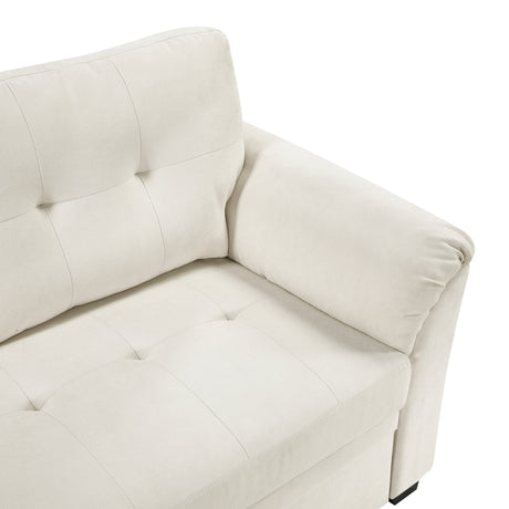 Elara Beige 2-Piece Reversible RAF Sectional with Hidden Storage and Pull-out Bed from Homelegance - Luna Furniture